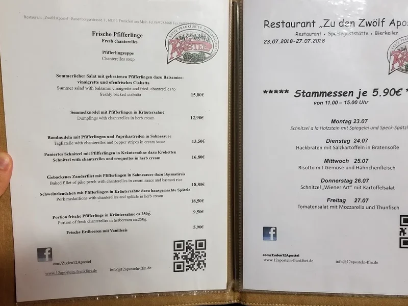 menu 0 of Zu den 12 Aposteln