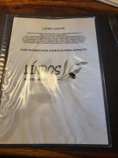 menu 1 of Restaurant Lindos