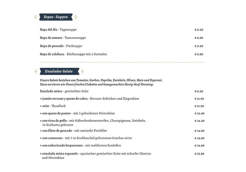 menu 1 of el Chico - Restaurant und Tapas Bar