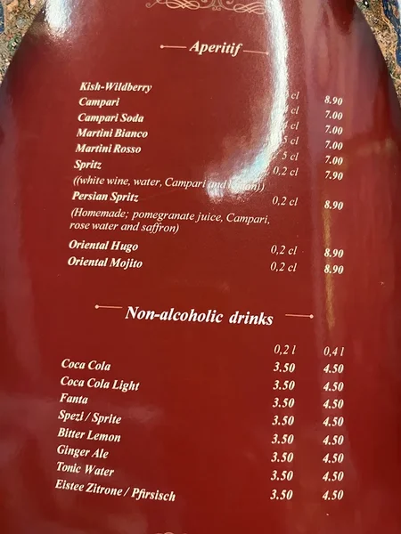 menu 1 of Restaurant Kish