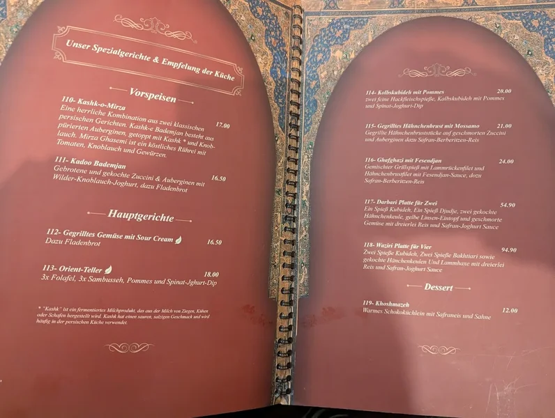 menu 2 of Restaurant Kish