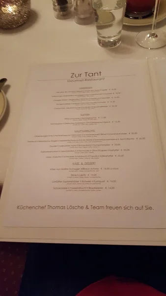 menu 0 of Zur Tant