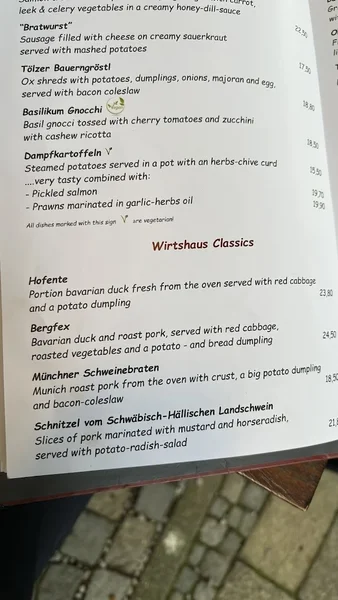menu 2 of Wirtshaus in der Au