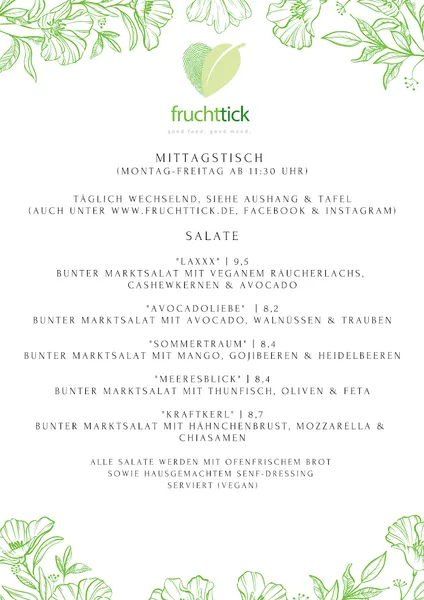 menu 1 of Fruchttick