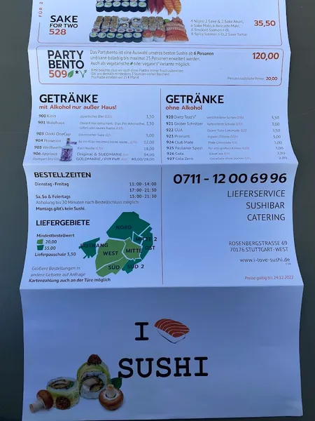 menu 0 of I LOVE SUSHI