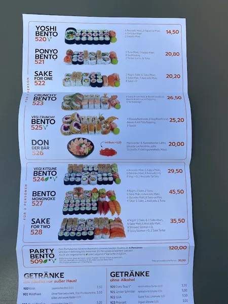 menu 2 of I LOVE SUSHI