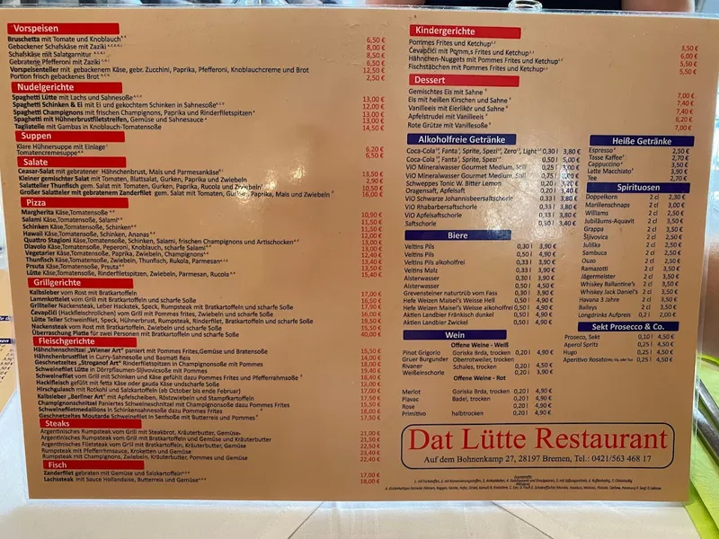 menu 0 of Dat Lütte Restaurant