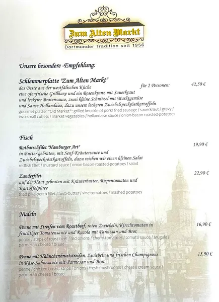 menu 1 of Zum Alten Markt