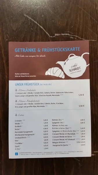 menu 1 of Café Schmidt Othmarschen