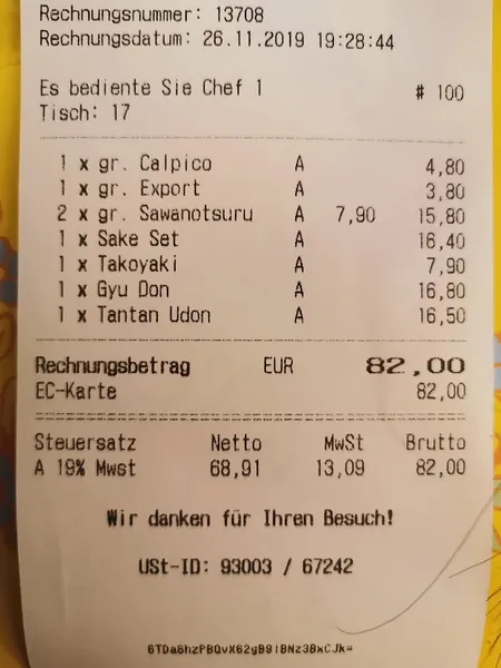 menu 0 of Tokio Dining