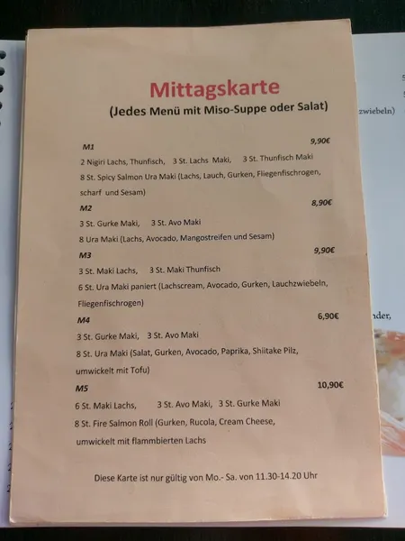 menu 1 of Sushi Le
