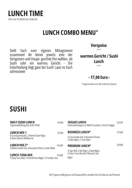menu 1 of Origami Restaurant