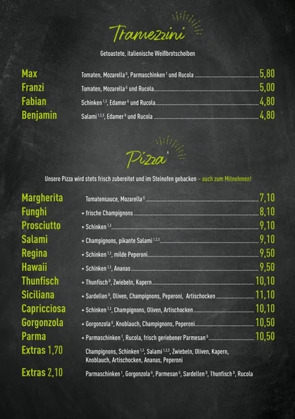 menu 0 of CappoSecco