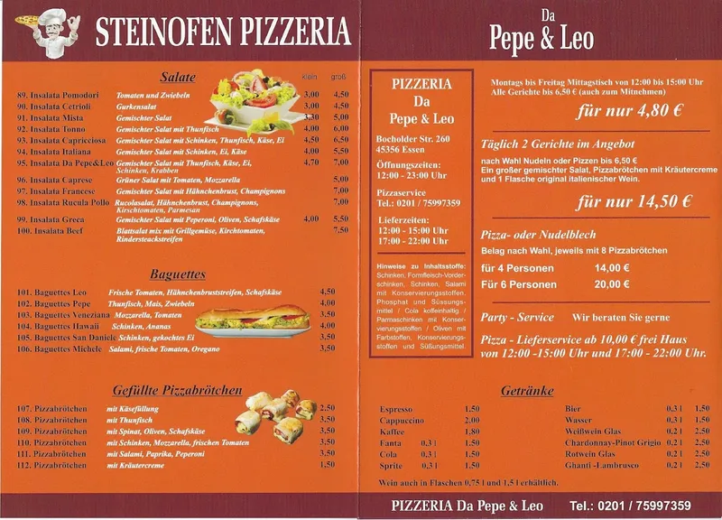 menu 0 of Pizzeria bei Leo