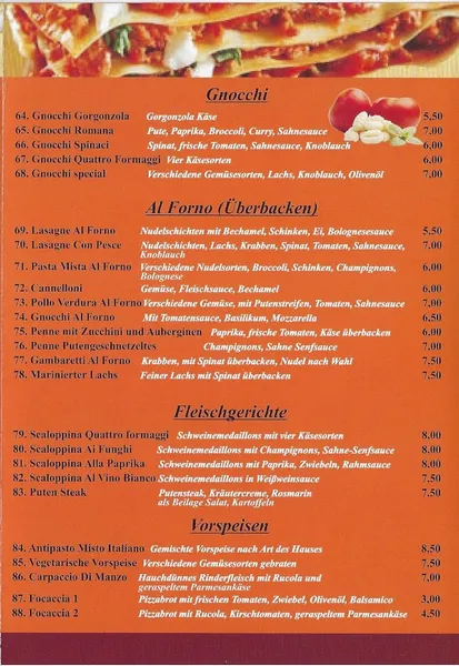 menu 1 of Pizzeria bei Leo