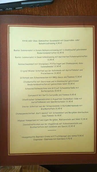 menu 0 of Gaststätte Freiland