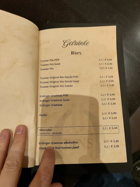 menu 1 of ÖEINS Schwabing