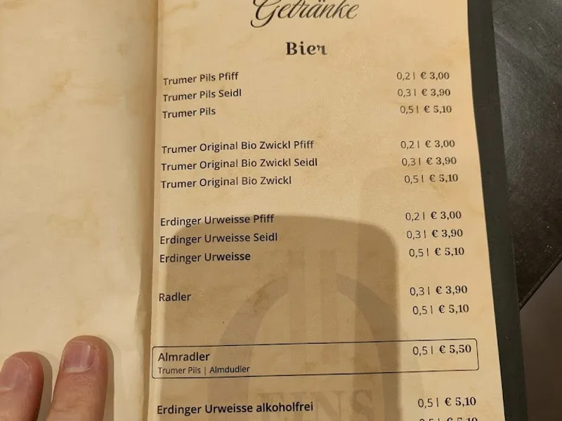 menu 1 of ÖEINS Schwabing