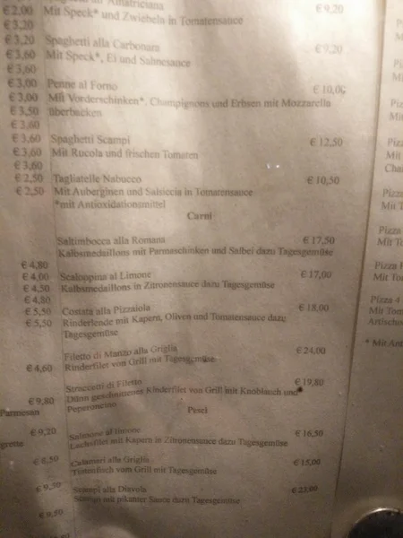 menu 0 of Ristorante Nabucco