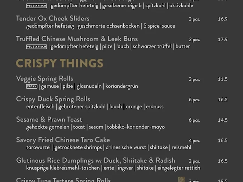 menu 0 of The Hutong Club