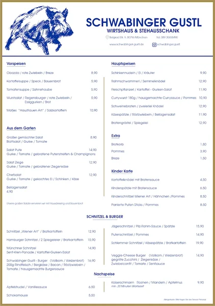 menu 1 of Schwabinger Gustl