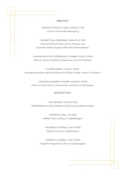 menu 2 of Ristorante L‘Incontro