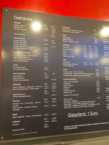 menu 1 of Sierichs Biergarten