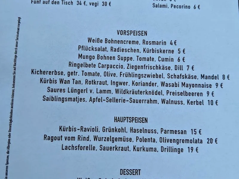 menu 0 of POLKA Speiselokal
