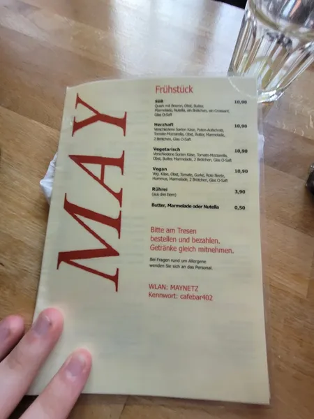 menu 1 of Café May