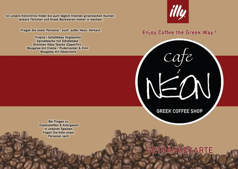 menu 2 of cafe NEON