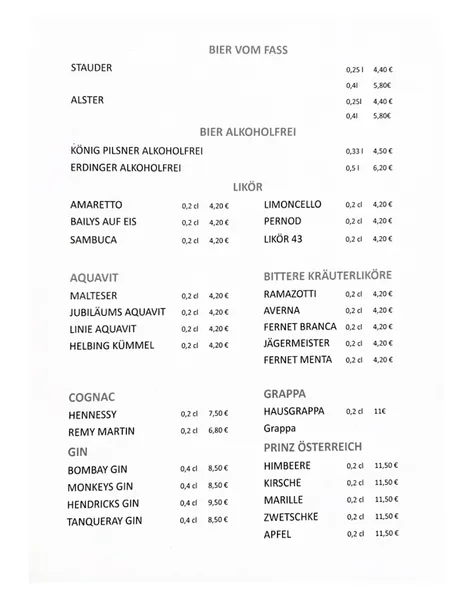 menu 0 of Dorfkrug Volksdorf