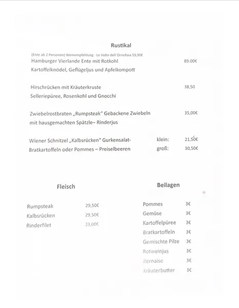 menu 2 of Dorfkrug Volksdorf