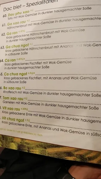 menu 1 of Le Quán Volksdorf