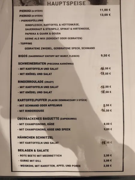 menu 1 of Pani Smak
