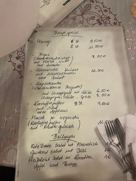 menu 2 of Pani Smak