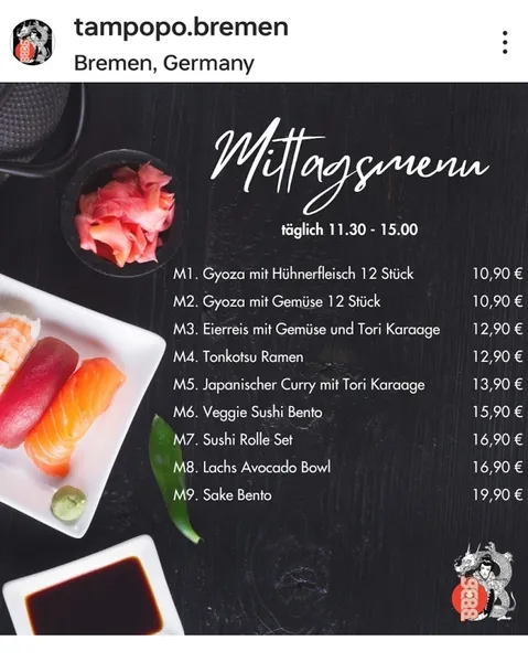 menu 0 of Tampopo Ramen & Sushi
