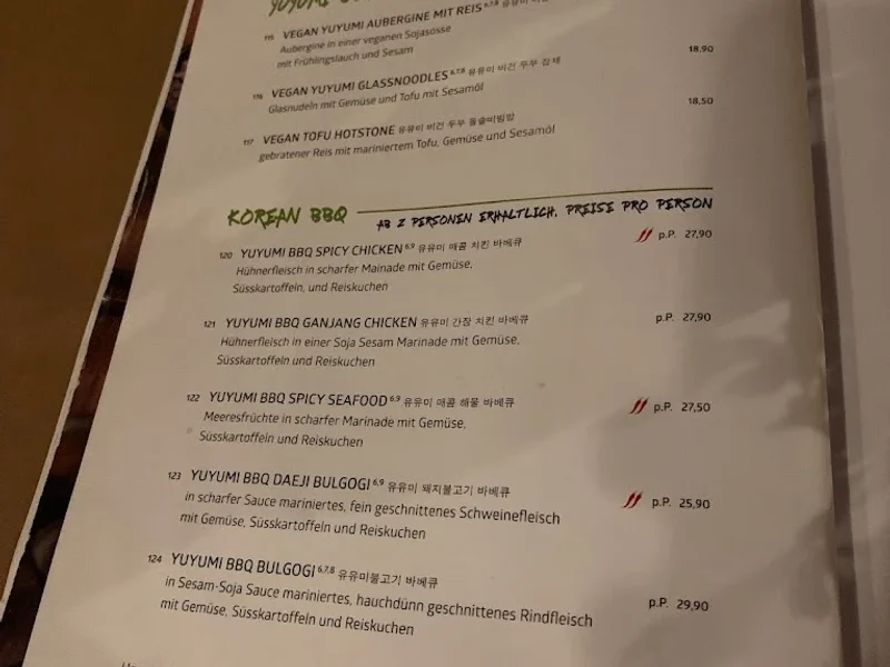 menu 1 of Yuyumi Haidhausen München