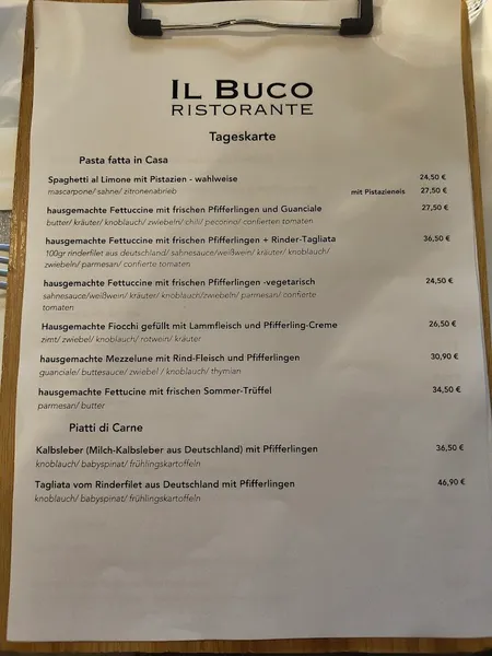 menu 1 of Il Buco Ristorante