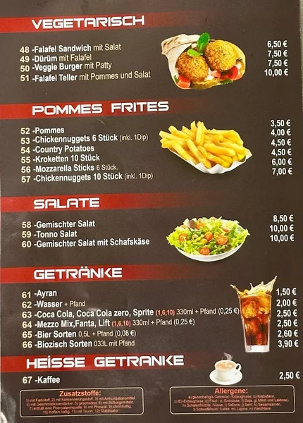 menu 0 of Poller Döner