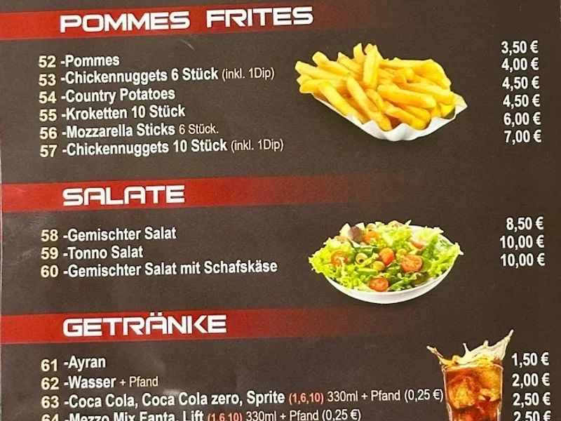 menu 0 of Poller Döner