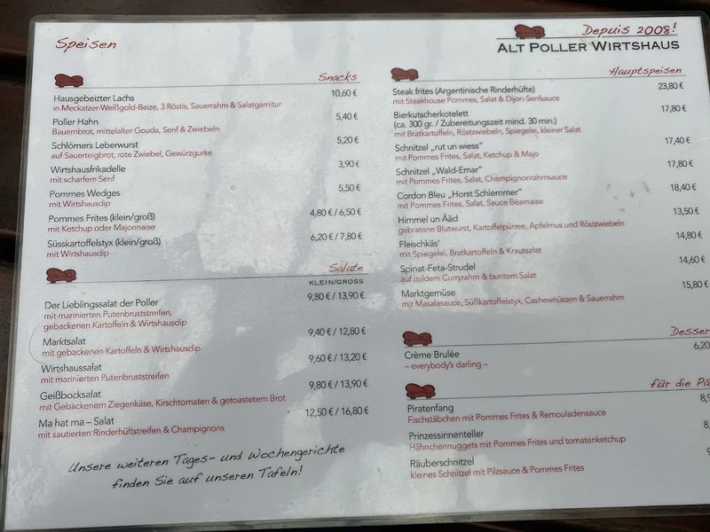 menu 1 of Alt Poller Wirtshaus