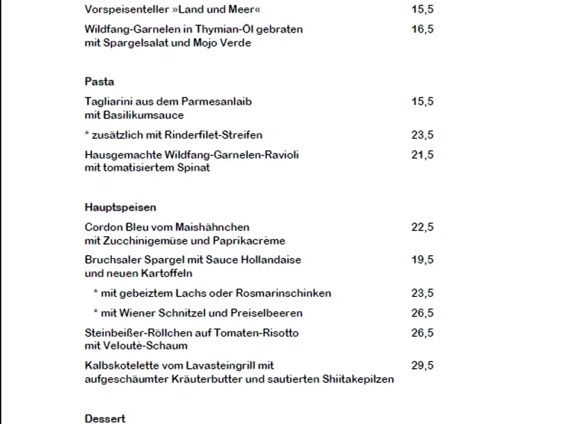 menu 0 of META Restaurant Köln