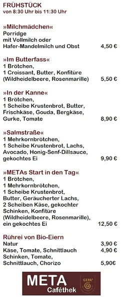 menu 0 of Meta Cafethek