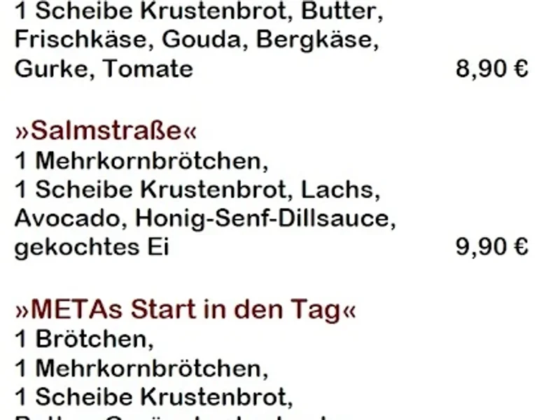 menu 0 of Meta Cafethek