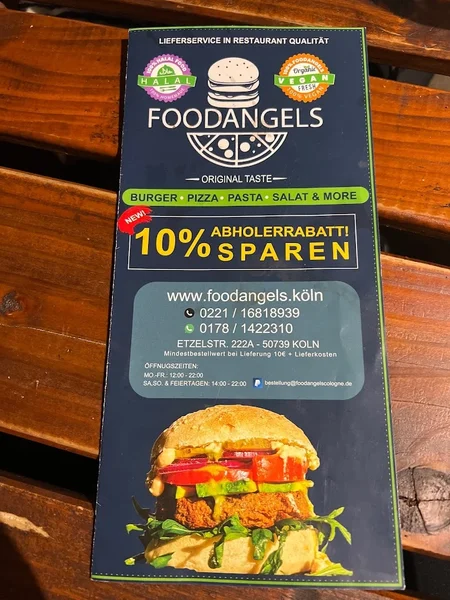 menu 2 of Foodangels Burger & Pizza - Vegan & Halal - Lieferservice Köln