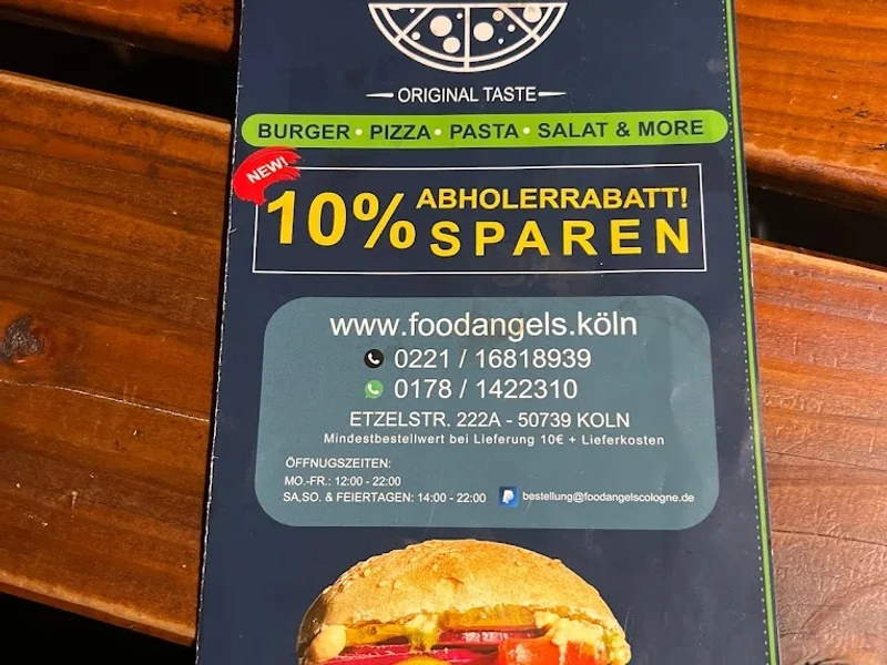menu 2 of Foodangels Burger & Pizza - Vegan & Halal - Lieferservice Köln