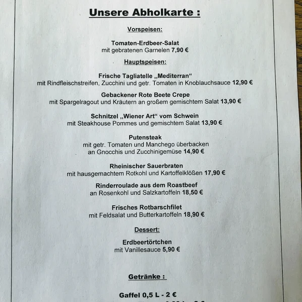 menu 0 of Schlüters in Weidenpesch