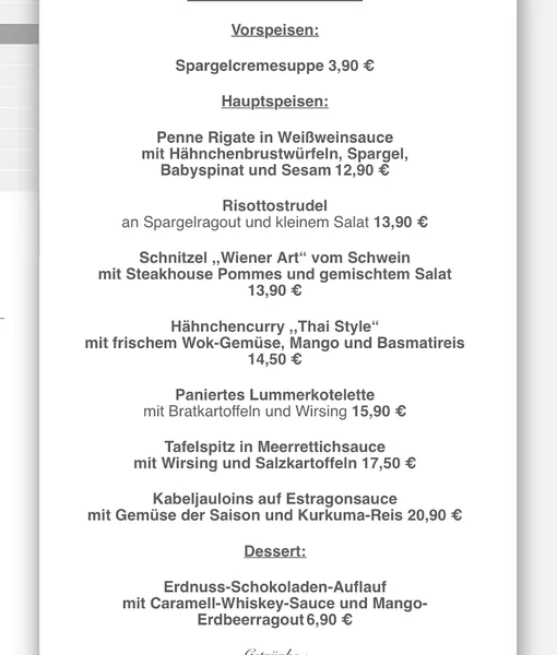 menu 1 of Schlüters in Weidenpesch