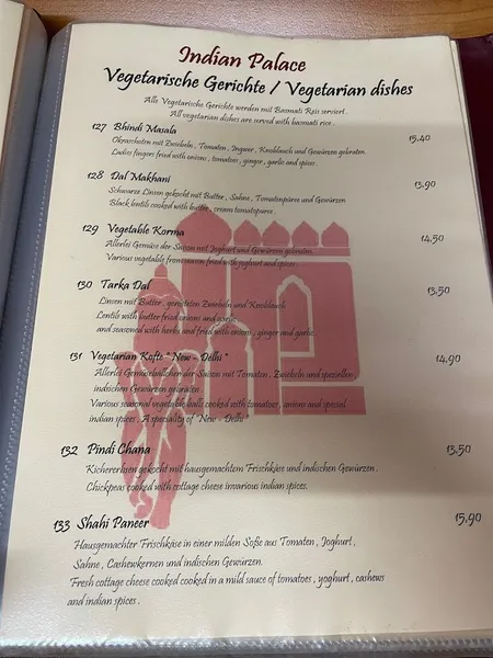 menu 0 of Indian Palace