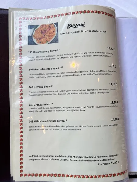 menu 1 of Restaurant House of India